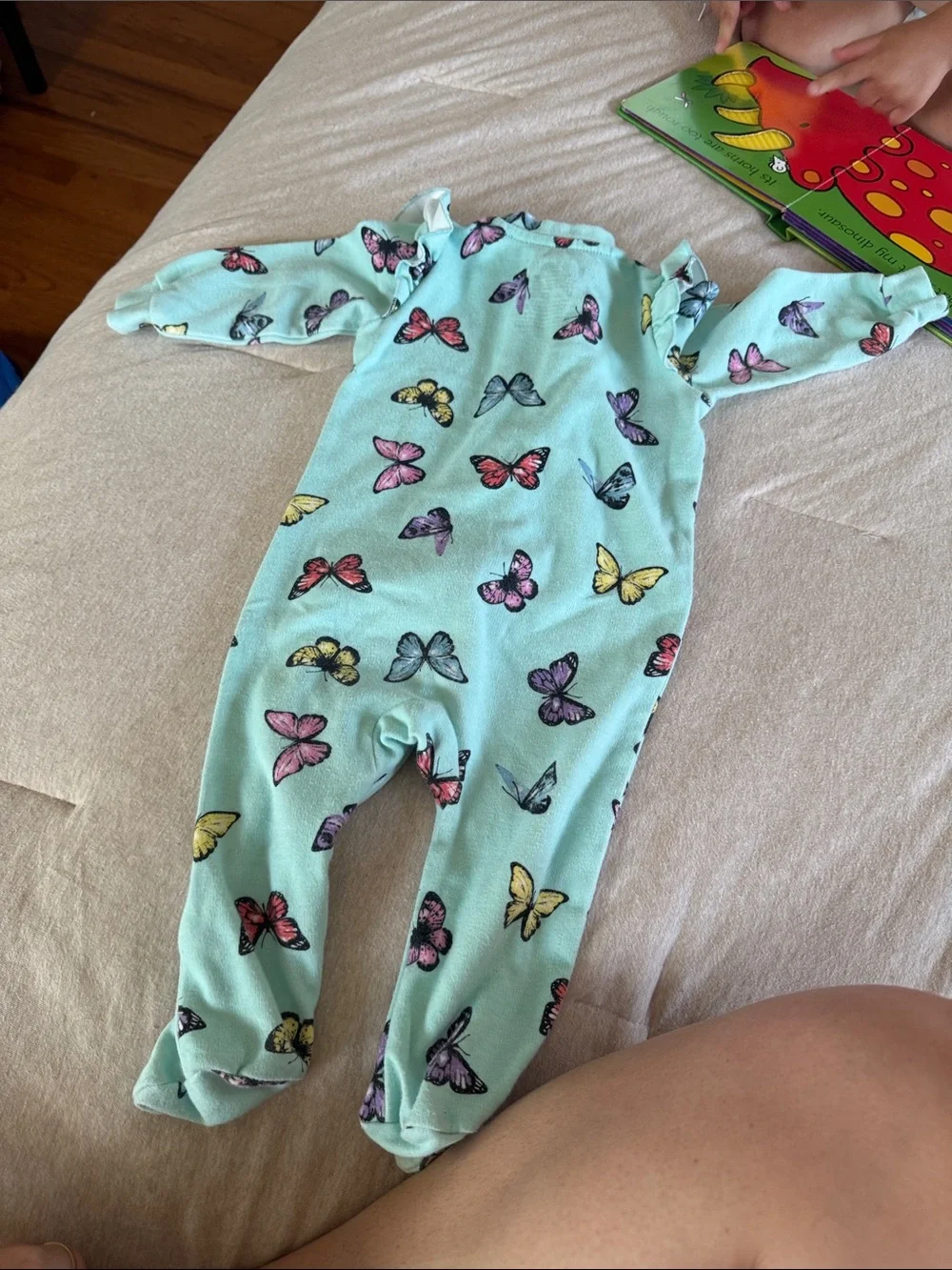 Paris Hilton Mint Green Butterfly Fleece Footed One-Piece 6-9 month